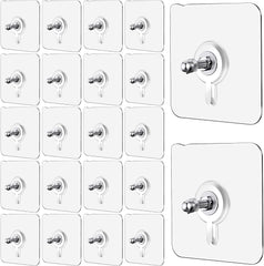 Wall Hooks, Adhesive Wall Screws Hanging Nails, No-Drilling Waterproof Screw Free Stickers for Hanging, Heavy-Duty Adhesive Wall Mount Screw Hooks for Kitchen Bathroom Bedroom Living Room 10 Pcs